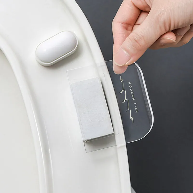 Toilet Seat Accessories Adhesive Toilet Lid Device Portable Closestool Handle Flapper Holder DIY Bathroom