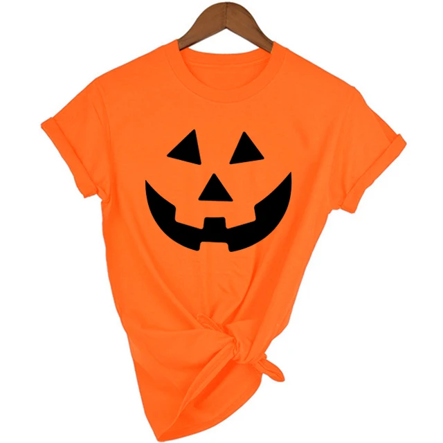 

Women Graphic Pumpkin Shirt Halloween Pumpkin Tee Tshirt Harajuku Fashion 90s Funny Tops Grunge Party Style Casual Tees