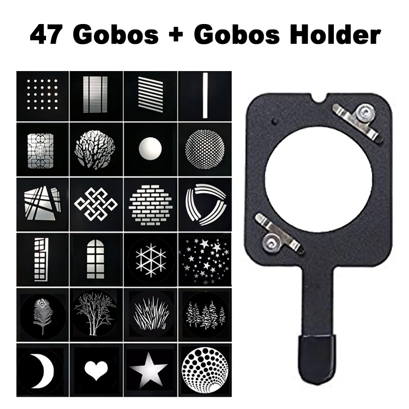 

47 Patterns Optical Snoot Projection Modeling Mask and Gobo Metal Holder Fixator For Profile Light Spotlight Hole Diameter 4.5cm