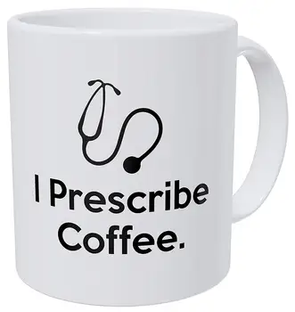 

I Prescribe Coffee Doctor Stethoscope 11 Ounces Funny Coffee Mug