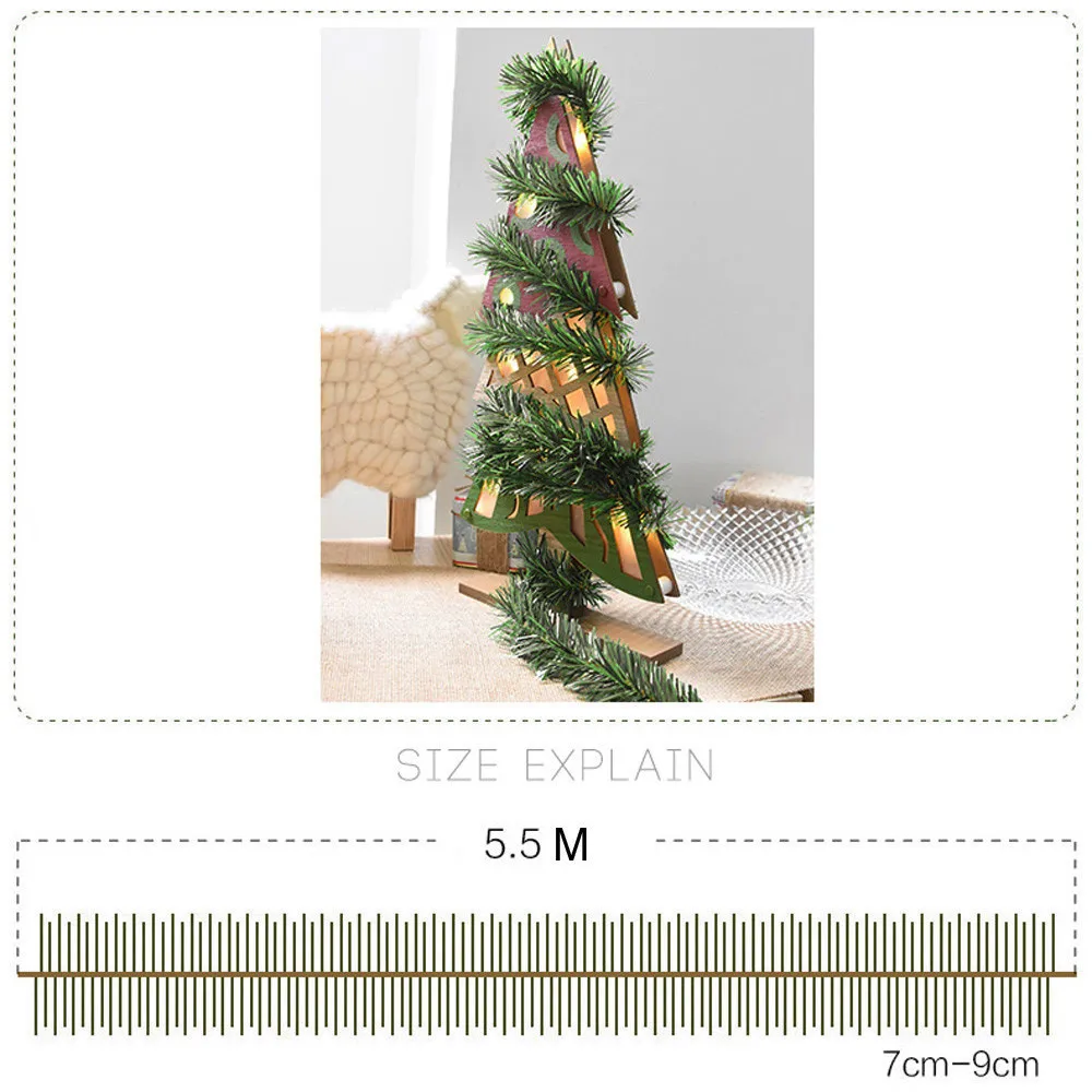 5.5M/7.5M Hanging Tinsel Decoration natal Christmas Party Xmas Tree Leaves Plastic Green Rattan Ornaments Hanging Decorations