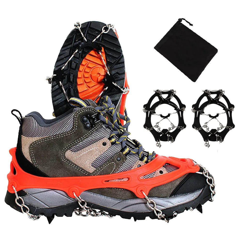 

Stainless Steel Ice Gripper Spike Shoes Non-slip Climbing Snow Spikes Crampons Cleats Chain Claws Grips Boots 8-tooth Crampons