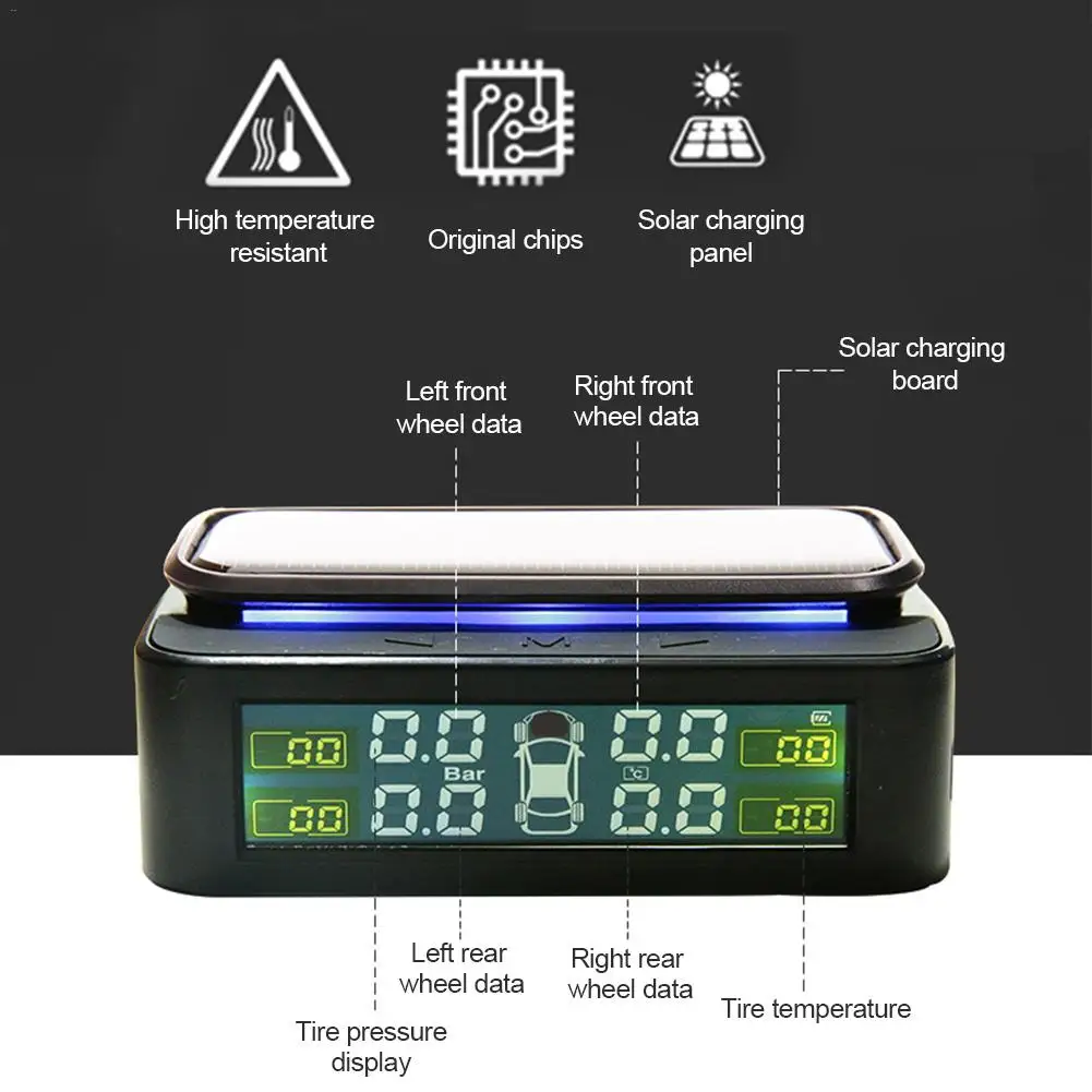 Новая Автомобильная умная внешняя система контроля давления в шинах TPMS USB/Солнечная энергия Автоматическая охранная сигнализация s датчик давления для шин