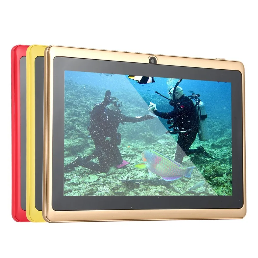 7 Inch Quad-core Tablet Computer Q88h All-in A33 Android 4.4 wifi Internet Bluetooth 512MB+4GB Convenient 9 colors to choose