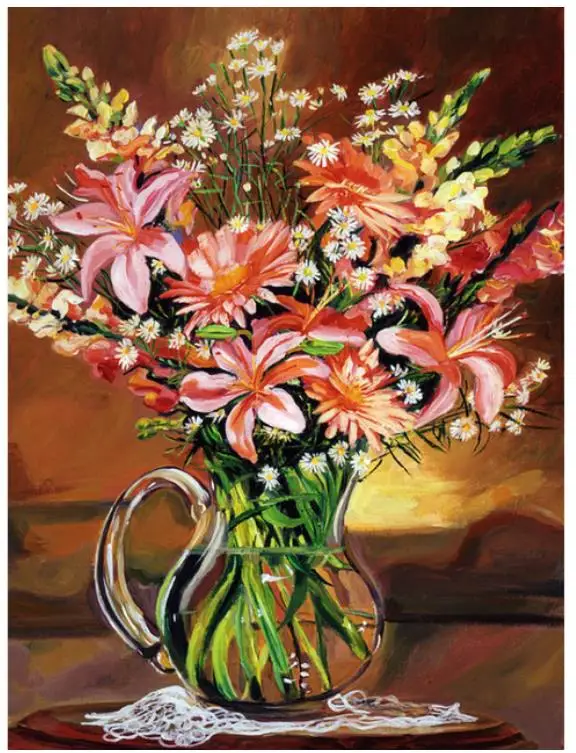 Алмазная картина с цветами вышивка стразы мозаичная наклейка Декор алмазная