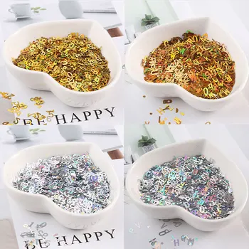 

Gold Silver Letters Numbers Decorations for Lip Gloss Base Gel DIY Lipgloss Making Decorative Slime Mix Nail Art Accessory 10g