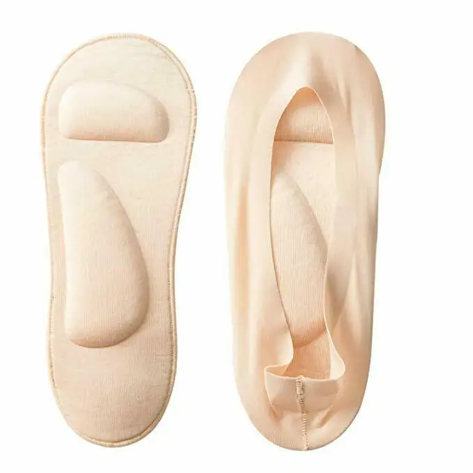 Новейшая мода 1 пара 3D Мягкие женские незаметные нейлоновые носки губка подушечный вкладыш