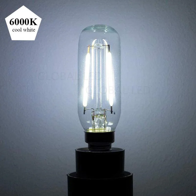 2pcs E12 E14 에디슨 LED 전구 4W 냉장고 빛 PC 투명도 램프 샹들리에에 대 한 220V 필 라 멘 트 COB 램프 교체 40W HalogenLamps