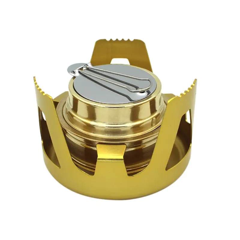 gold Плита для пикника на открытом воздухе, мини-портативная спиртовая печь для кемпинга, барбекю, печь Spirit Combustor - Цвет: gold