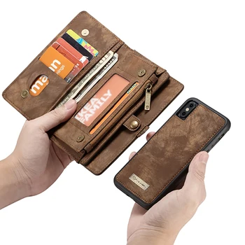 

Luxury Leather Case for iPhone XS 11 Pro Max Phone Case Flip Wallet Covers Magnetic Case for iPhone XR X Case Kickstand Hoesjes