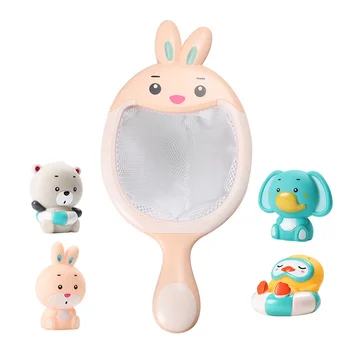 

Network Bag Fishing Toys Pick up Duck Fish Kids Toy Swimming Play Water Bath Doll Water Spray Bath Toys