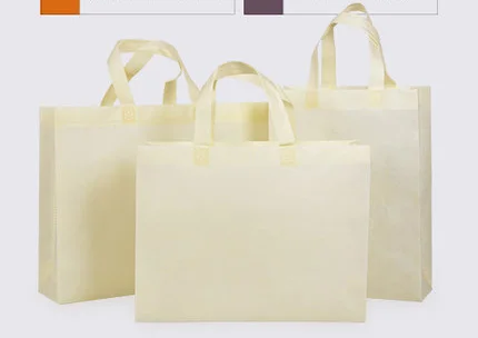 Оптовые индивидуальные рекламные многоразовые тканевые сумки для покупок с логотипом - Цвет: Beige