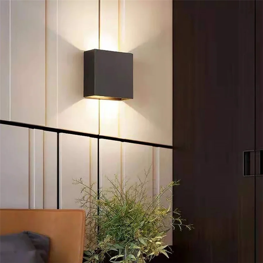 

Wall Lamp Metal Square Facade Lamp for Living Room Lamps Natural Light Loft Wall Picture Walls Decoration Indoor Lighting