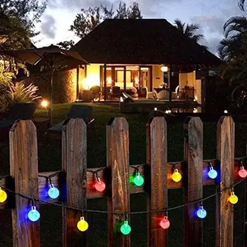 

Solar Crystal Globe Ball Fairy String Fairy String Light Romantic Festival Outdoor Garden Durable Super Bright Landscape Lamp