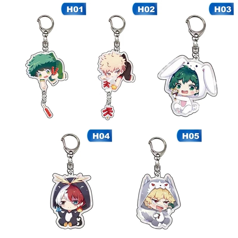 Japan Anime Boku No Hero Academia Midoriya Izuku Todoroki Shoto Cosplay Keychain Pendant Keyring Collection Gifts