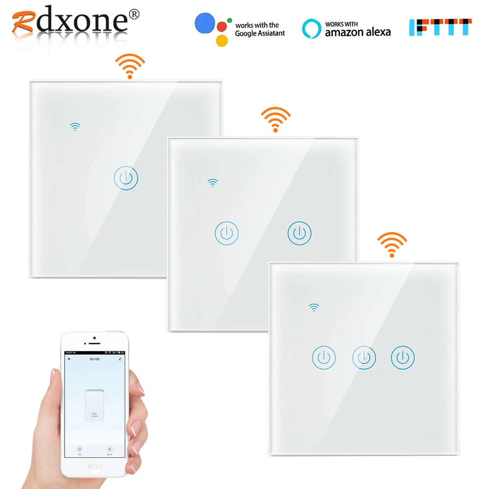 

Smart Wifi Touch light Switch EU Smart Socket Switch Remote Smart Home Controller Work with Alexa