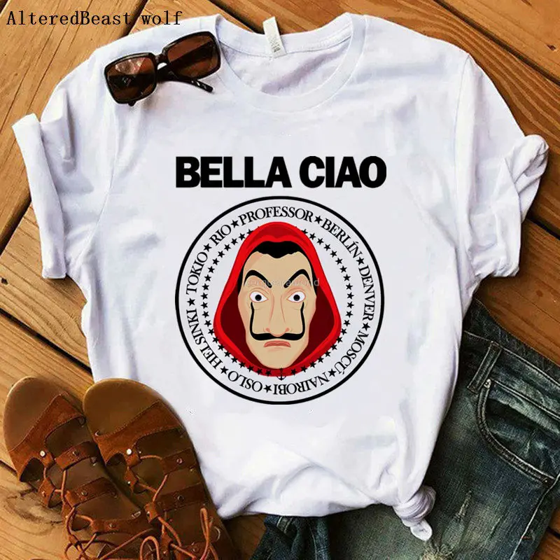Us 62 42 Offmovie Money Heist The House Of Paper T Shirt La Casa De Papel T Shirt Women Vogue Casual T Shirt Femme Summer Women 2019 In T Shirts