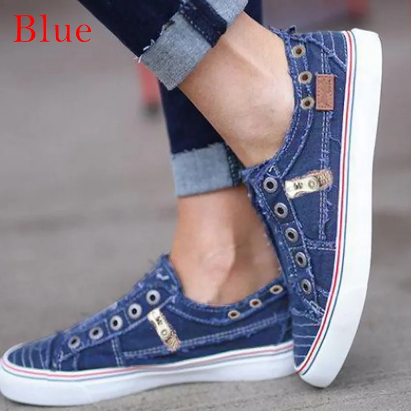 OEAK/женская повседневная обувь; кроссовки; модная обувь из вулканизированной резины; женские кроссовки на плоской подошве; женская обувь с низким вырезом - Цвет: blue