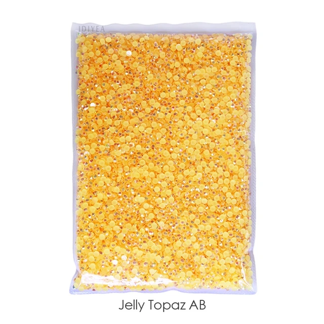 Wholesale Jelly AB Resin Non Hot Fix Rhinestones Cтразы Flatback Plastic Crystals Strass Glitters Stone Bulk Big Package for DIY Jelly Topaz AB