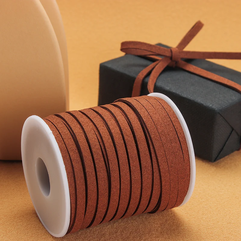5MM 5yards 19colors Flat Faux Suede Braided Cord Belt Leather Korean Velvet Leather Jewelry Making Diy Handmade Bracelet