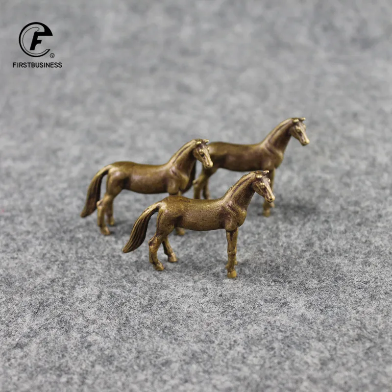 Antique Bronze Horse Statue Desk Decorations Solid Copper Microcarving