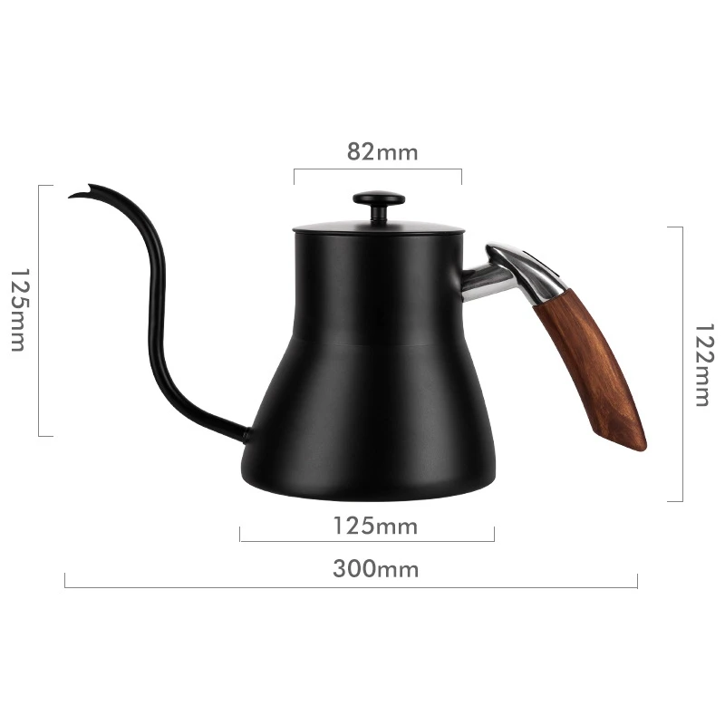 

Hot New 800Ml Gooseneck Tea Kettle Long Narrow Spout Coffee Maker With Wooden Handle Coffee Hand Pot