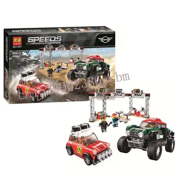 

Lepining City Speed Champion Racers Match Service Station Mini Cooper Block Set 481Pcs Racing Sports Car Building Brick Toy