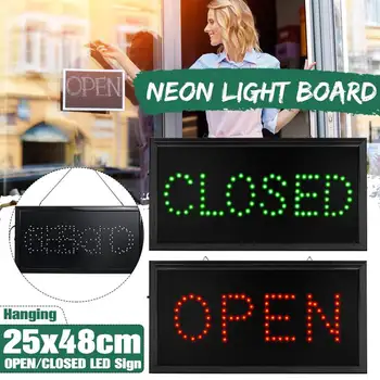 

LED Lights Store OPEN / CLOSED Sign Light LED Neon Blinking Lamp For Business Shop Bar Club Lighting Board Hanging Lights
