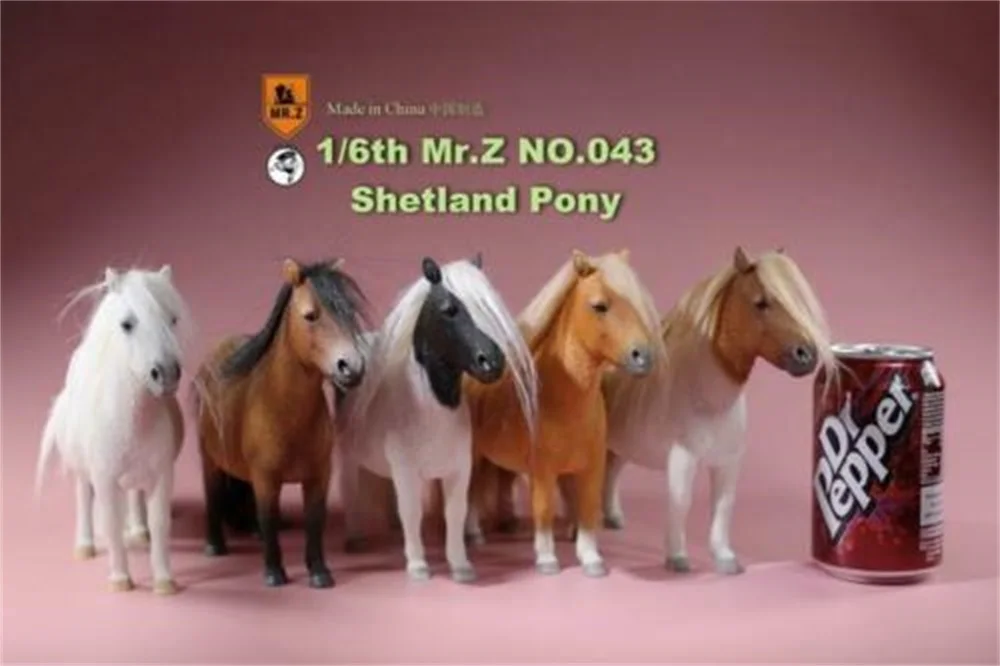Мини статуэтка лошади животного модель Mr.Z MRZ043 1/6 UK Shetland Pony Horse|Игровые фигурки и