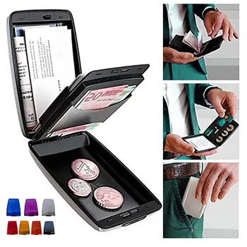 

Blocking Credit Card Holder Protector Metal Aluminum Travel Wallet Case for Men Women Business Coins Keys Name Card Payment