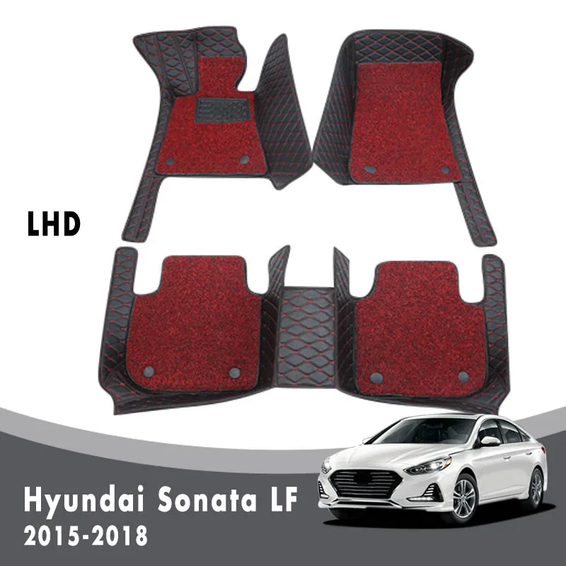 Автомобильные коврики для Hyundai Sonata LF 2018 2017 2016 2015 роскошные двухслойные кожаные