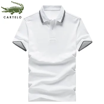 

CARTELO men's clothing summer new simple solid color lapel cotton comfortable and breathable polo shirt