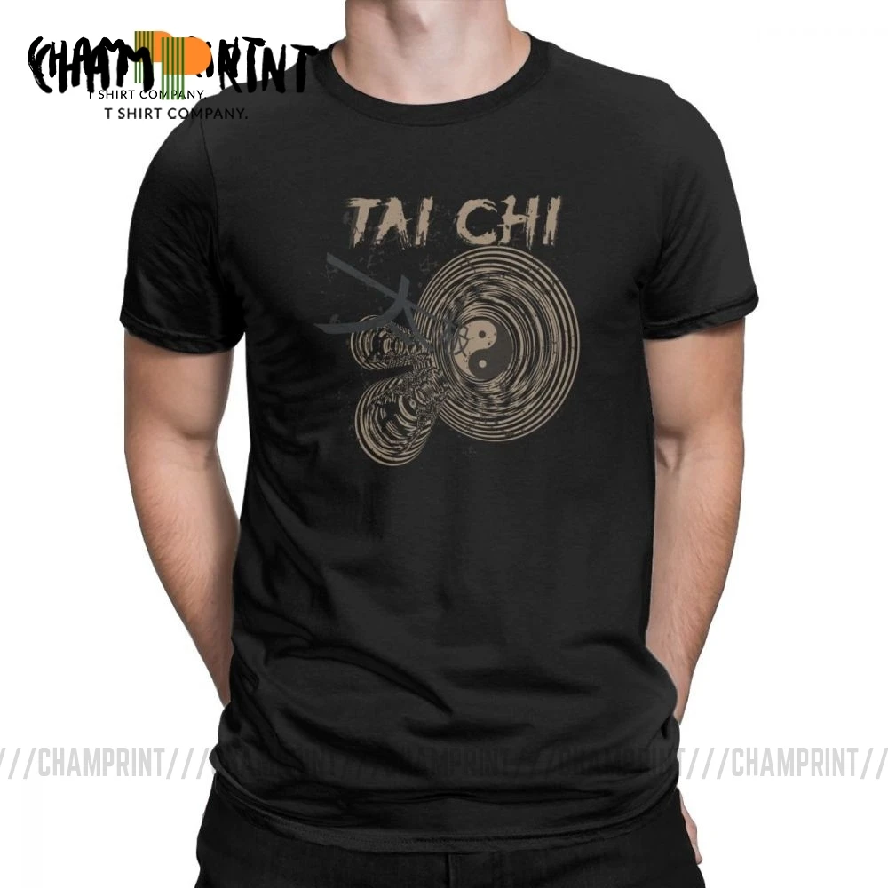 Men's T-Shirts Tai Chi Chuan Chinese Kung Fu Funny Pure Cotton Tees Short Sleeve T Shirt Round Neck Clothing 6XL | Мужская одежда