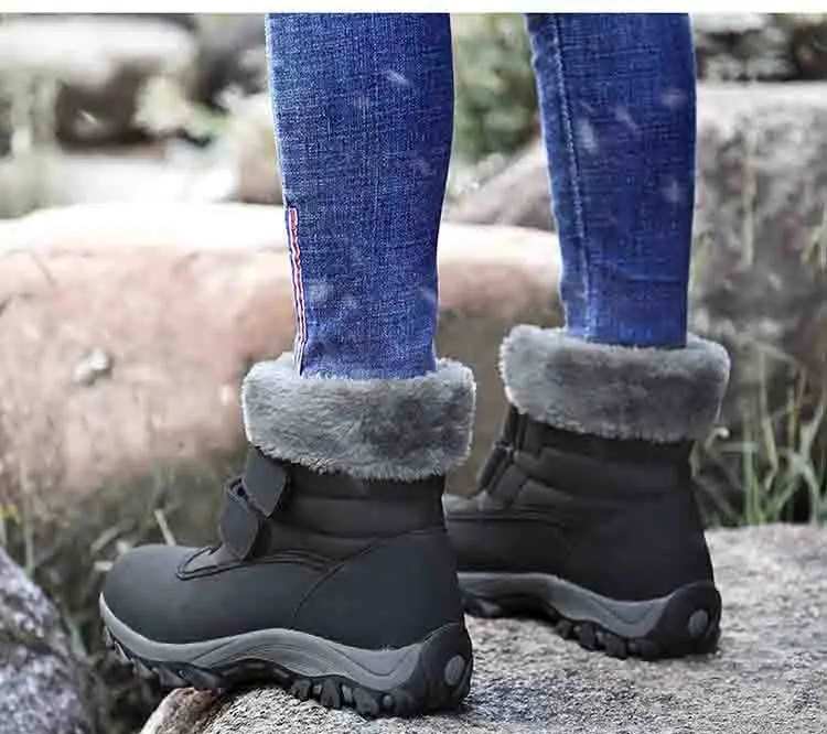 Winter Waterproof Cotton Boots Women Casual Plush Flat Short Snow Boots Winter Leisure Keep Warm Outdoor Shoes Plus Size