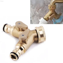 3/" 2-полосная шланг кран компонентов латунь Трубное соединение сплиттер водометы для быстрого соединения с соотношение цена/качество