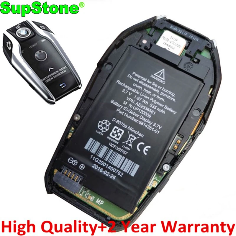 

SupStone MKD35UP Remote LCD Key Battery For BMW X3 X4 X5 X6 X7 530Le 730 740 745 760LI 9442976-01 6814351 1ICP3/37/57 D-80788