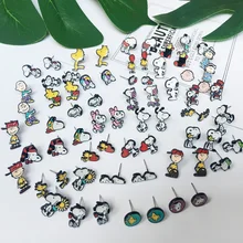 Пара, подарок на день рождения, эмаль, животное, арахис, серьги, Женские Ювелирные изделия, прекрасный мультфильм, любовь, собаки, серьги для детей