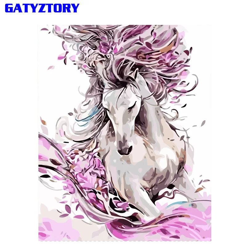 

GATYZTORY Frame DIY Painting By Number Kit Horse Animals Modern Wall Art Picture By Numbers Canvas Painting For Home Decors Arts