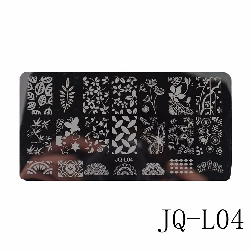 1 Pc Nail DIY Tips Flower Designs 60*120mm Nail Art Image Printing Plate Polish Stamping Template#JQ-L04