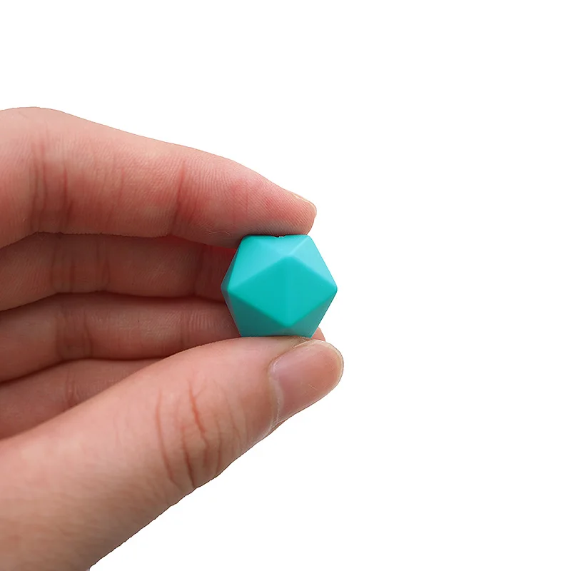 Chenkai 100 шт 14 мм Силиконовые icosahedron Прорезыватель для зубов детские Геометрическая бусина для DIY Детский Прорезыватель ожерелье или браслет аксессуары
