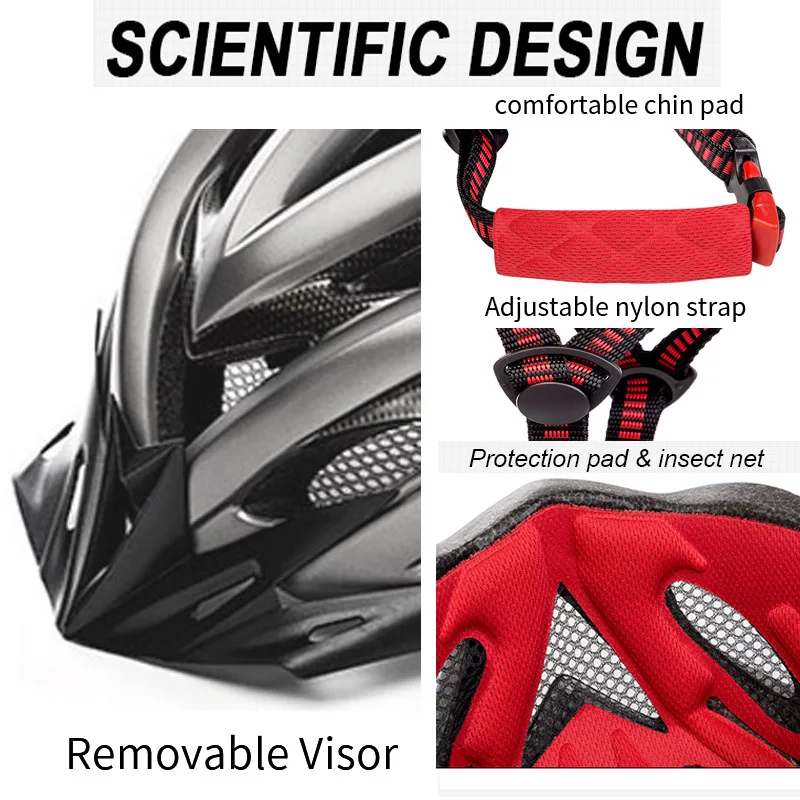 KINGBIKE Men Black Matte Cycling Helmet MTB Down Hill Bicycle Helmet Ultralight In-mold Bike Helmet Size L/XL Casco Ciclismo