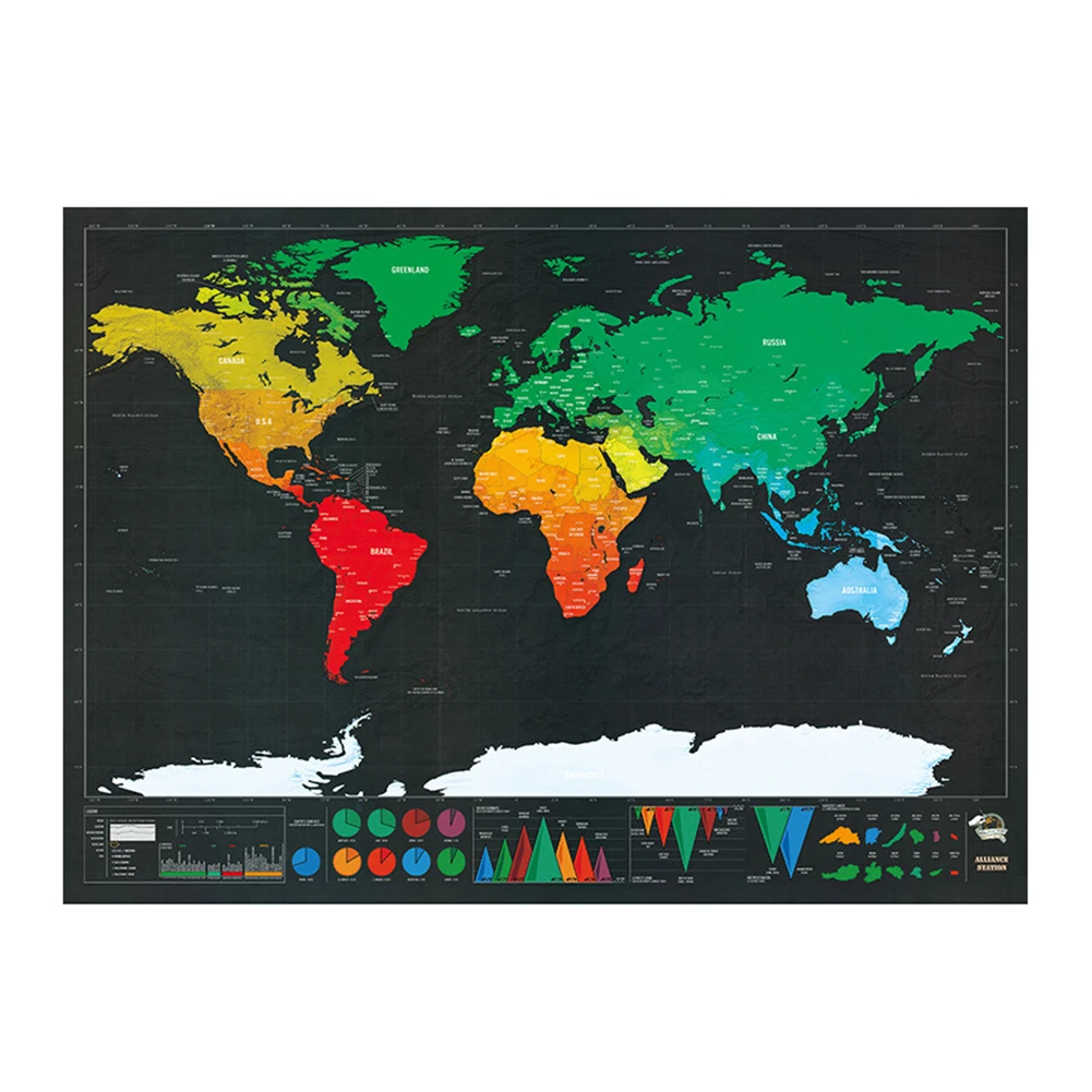 Deluxe Erase карта мира путешествия Скретч Карта мира карта путешествия царапины карта комнаты домашнего офиса украшения наклейки на стену хорошая упаковка