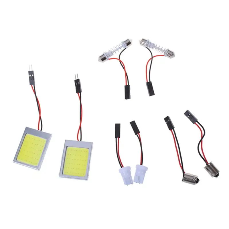 2 X T10 панель 24 SMD COB Светодиодный лампа для чтения автомобиля/потолочный