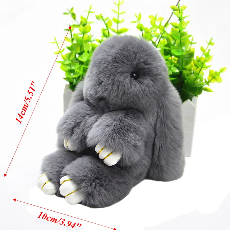 

Bunny Rex Rabbit Fur Bag Handbag Keychain Pom Doll Ball Key Chain Ring Pendant DXAA