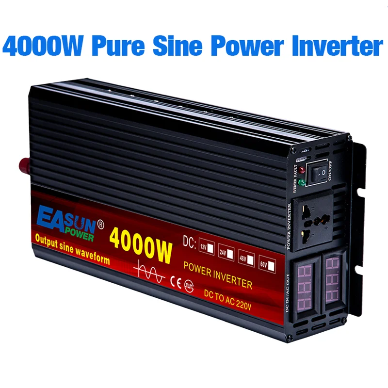 2000 W pure sine wave power inverter Pic 4000 W 12V/24V/48V pour LCD 120V/220V USB