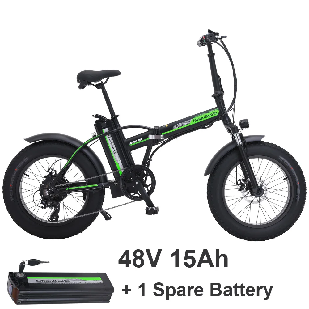 Black Plus MX20 20 дюймовый Электрический Снежный велосипед, 4,0 Fat Tire, 48V 15Ah мощный литиевый аккумулятор, Педальный вспомогательный велосипед, горный велосипед - Цвет: Black Plus