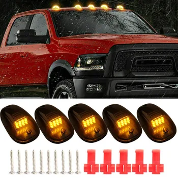 

ABS Cab Roof Lights 12V- 24V 142x42x45mm Amber 12-LED Running Lamp Lens