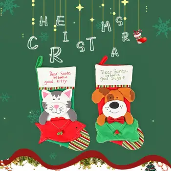 

Christmas Gifts Stockings Christmas Decoration Supplies Dog Cat Envelope Pet Socks Christmas Home Decorations A