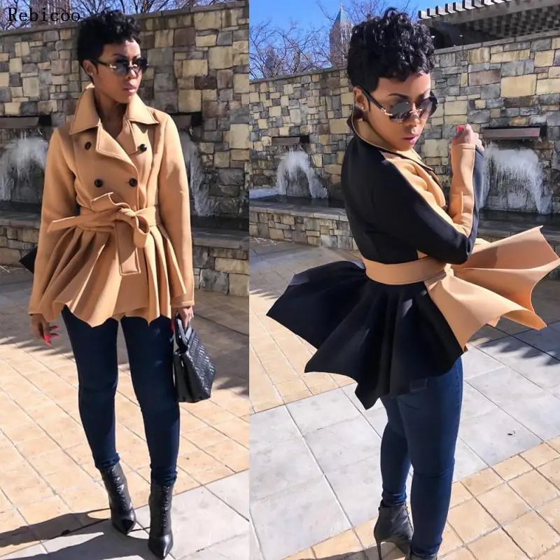 

winter Black Woolen outerwear jacket women preppy style double button medium-long plaid hooded wool coat female cashmere