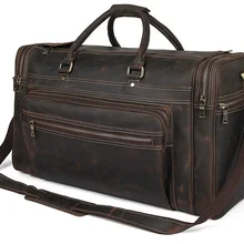 Exlarge, мужская кожаная сумка Crazy Horse на выходные, 22 дюйма, натуральная кожа, для путешествий, большая, винтажная, Воловья кожа, на молнии, сумка для багажа, сумка-тоут